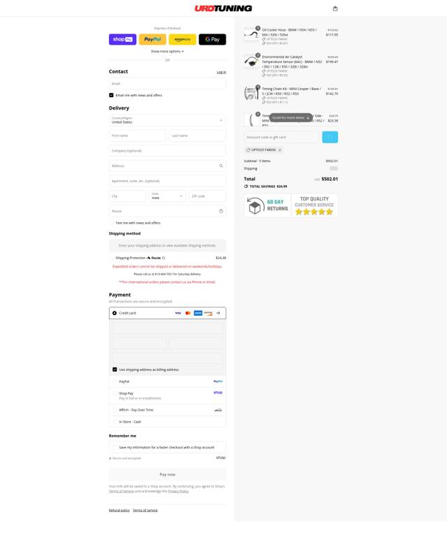 UroTuning checkout page showing UroTuning discount code box | Screenshot taken by SimplyCodes community member on Aug 15, 2025