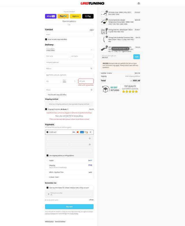 UroTuning checkout page showing UroTuning discount code box | Screenshot taken by SimplyCodes community member on Aug 19, 2025