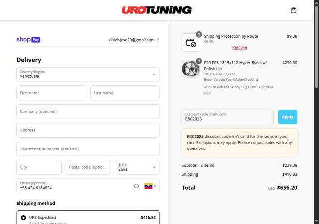 UroTuning checkout page showing UroTuning discount code box | Screenshot taken by SimplyCodes community member on Aug 17, 2025