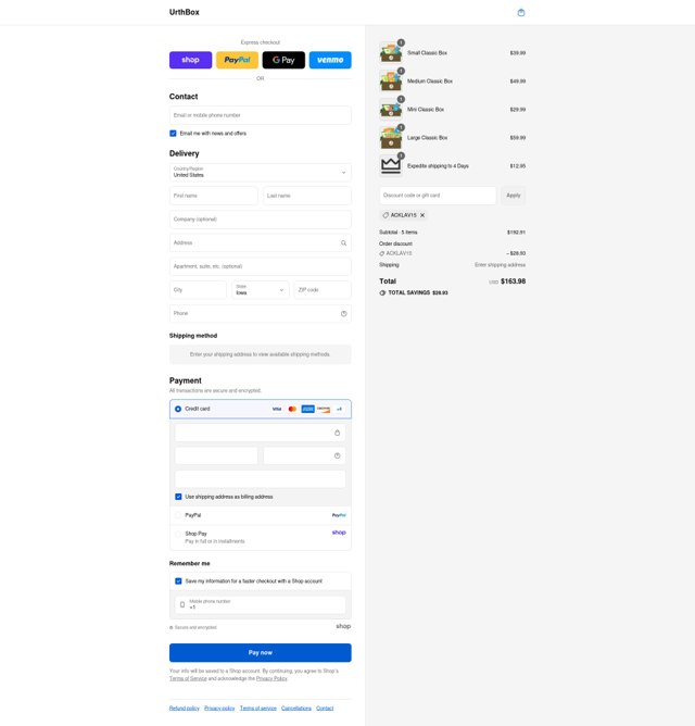 Urthbox checkout page showing Urthbox coupon code box | Screenshot taken by SimplyCodes community member on Sep 3, 2025