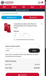 PAZE coupon verification screenshot