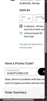 4HGCPVZ6RLV25 coupon verification screenshot