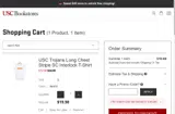 USC BookStores coupon verification screenshot