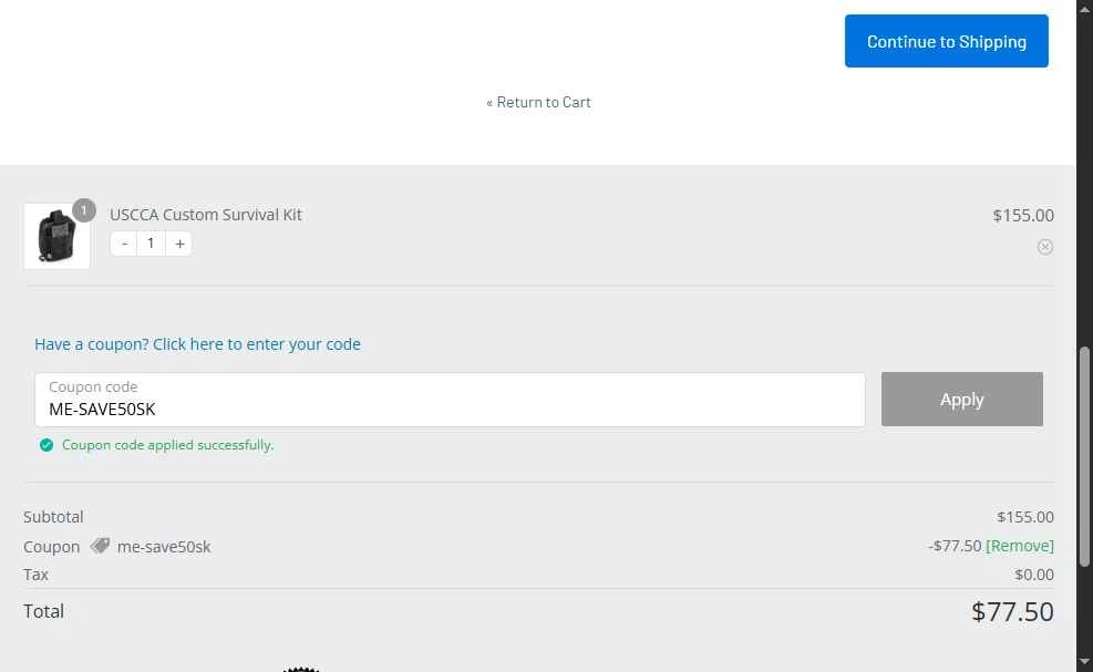 USCCA checkout page showing USCCA coupon code box | Screenshot taken by SimplyCodes community member on Jan 31, 2026