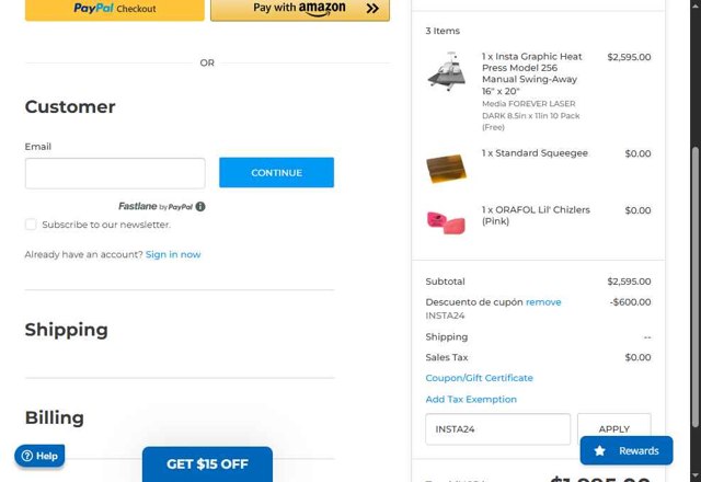 USCutter checkout page showing USCutter promo code box | Screenshot taken by SimplyCodes community member on May 7, 2025