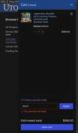 Utokia Herb Co coupon verification screenshot