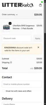 KINGDONNA coupon verification screenshot