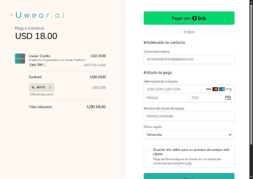 Uwear.ai checkout page showing Uwear.ai promo code box | Screenshot taken by SimplyCodes community member on Jan 30, 2026