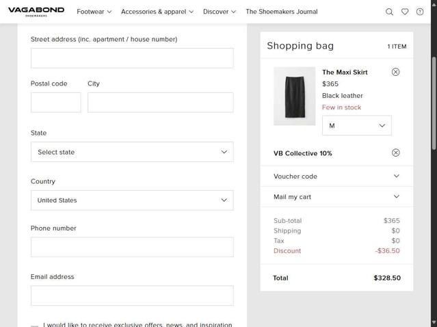 Vagabond checkout page showing Vagabond promo code box | Screenshot taken by SimplyCodes community member on Aug 3, 2025