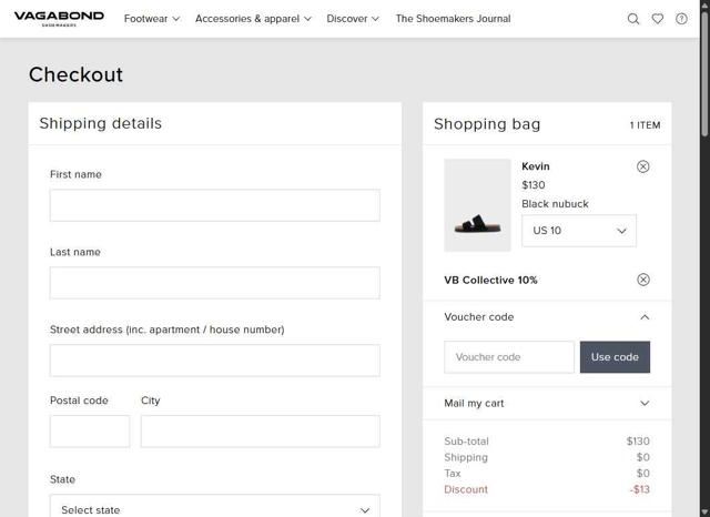Vagabond checkout page showing Vagabond promo code box | Screenshot taken by SimplyCodes community member on Jul 23, 2025