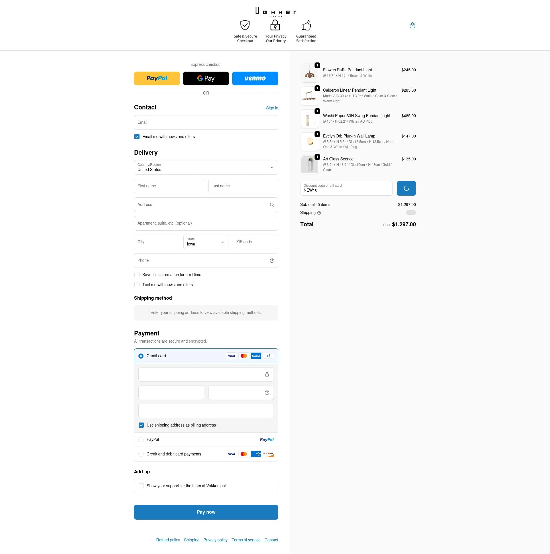 Vakker checkout page showing Vakker promo code box | Screenshot taken by SimplyCodes community member on Feb 7, 2026