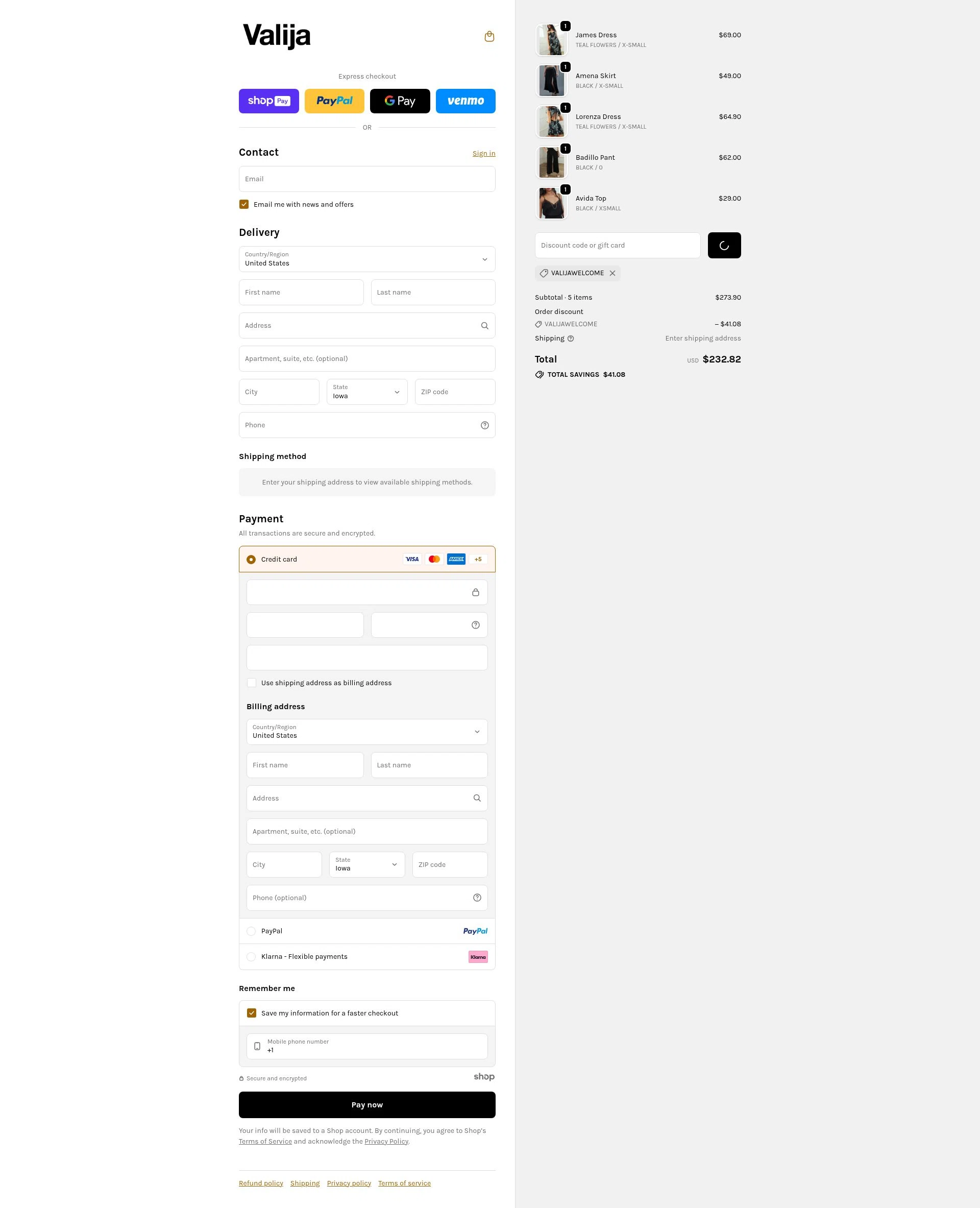 Valija checkout page showing Valija discount code box | Screenshot taken by SimplyCodes community member on Jan 10, 2026