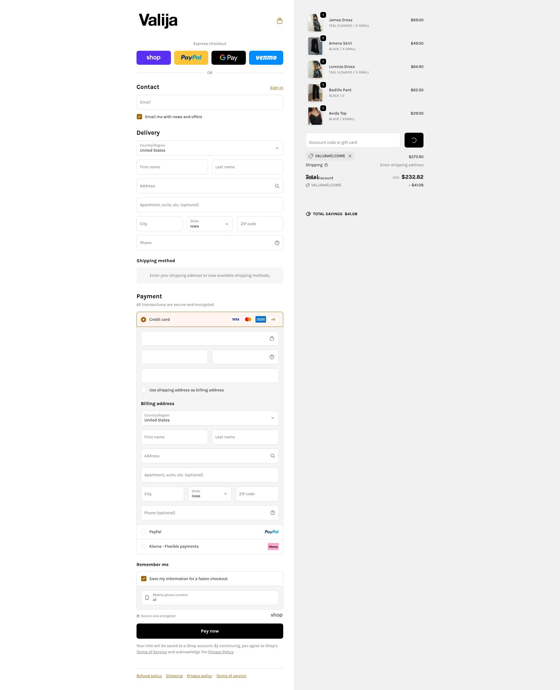 Valija checkout page showing Valija discount code box | Screenshot taken by SimplyCodes community member on Jan 5, 2026