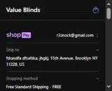 Value Blinds coupon verification screenshot