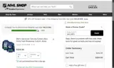 Vancouver Canucks Shop coupon verification screenshot