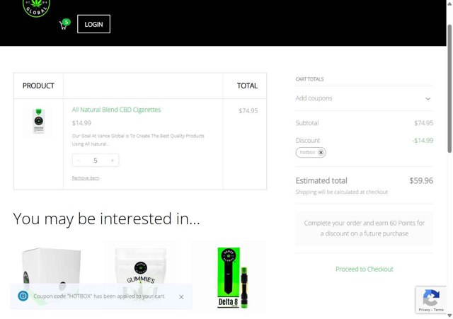 Vance Global checkout page showing Vance Global coupon code box | Screenshot taken by SimplyCodes community member on Sep 7, 2025