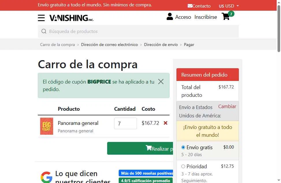 Vanishing Inc checkout page showing Vanishing Inc discount code box | Screenshot taken by SimplyCodes community member on Sep 2, 2025