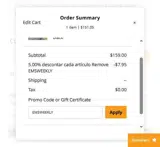 EM5WEEKLY coupon verification screenshot