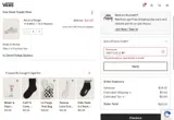 Vans coupon verification screenshot
