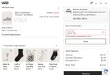 Vans coupon verification screenshot