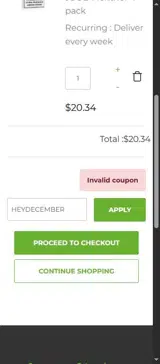 Vape Ecigs coupon verification screenshot