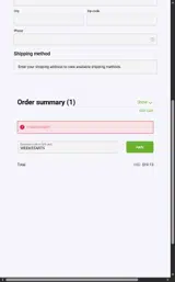 Vape Ecigs coupon verification screenshot