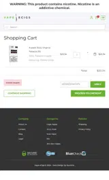 Vape Ecigs coupon verification screenshot