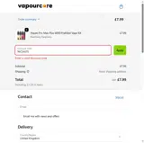 Vapourcore coupon verification screenshot