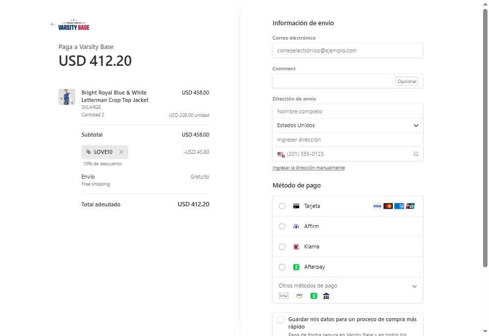 Varsity Base checkout page showing Varsity Base promo code box | Screenshot taken by SimplyCodes community member on Dec 21, 2025