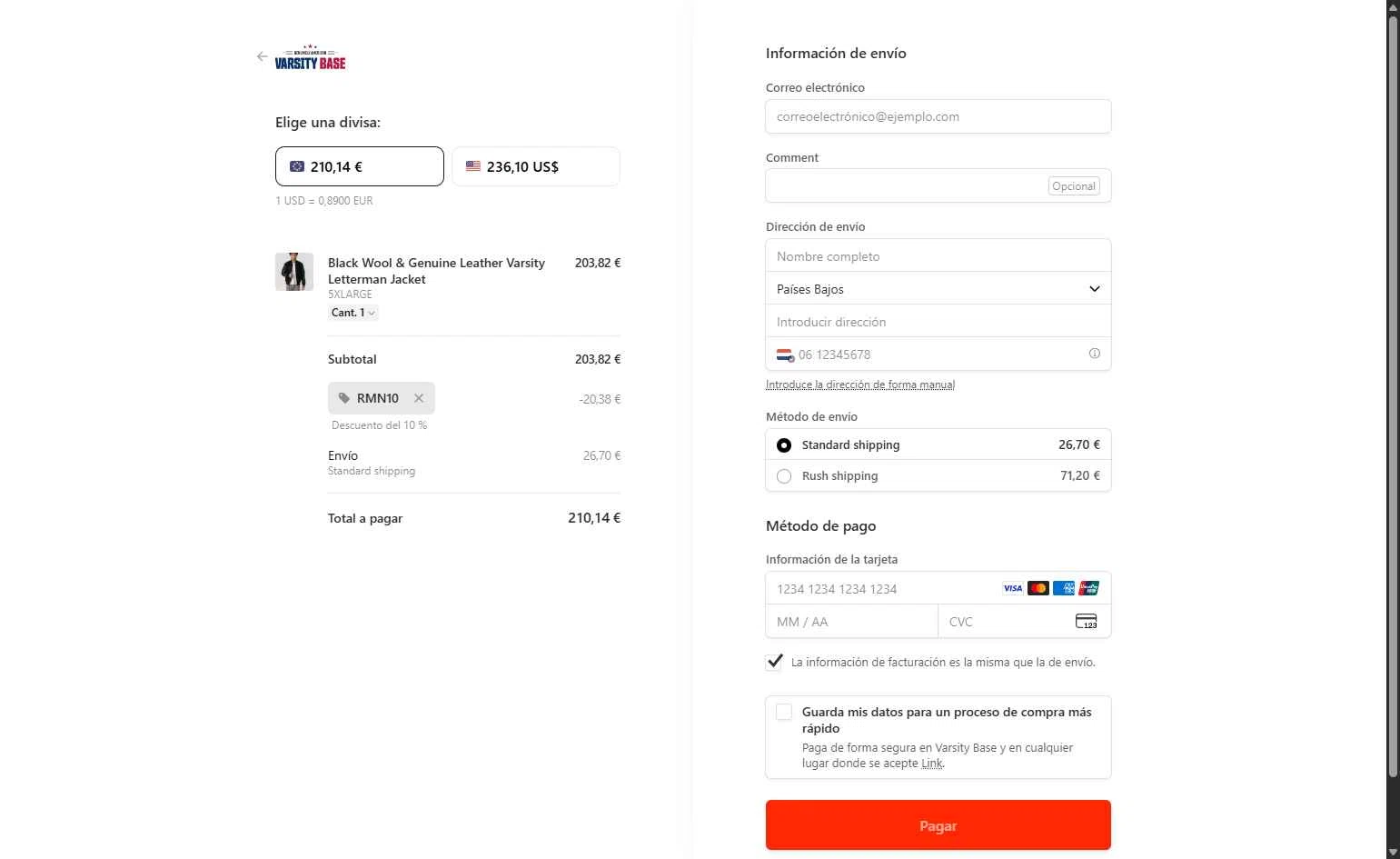 Varsity Base checkout page showing Varsity Base promo code box | Screenshot taken by SimplyCodes community member on Oct 19, 2025