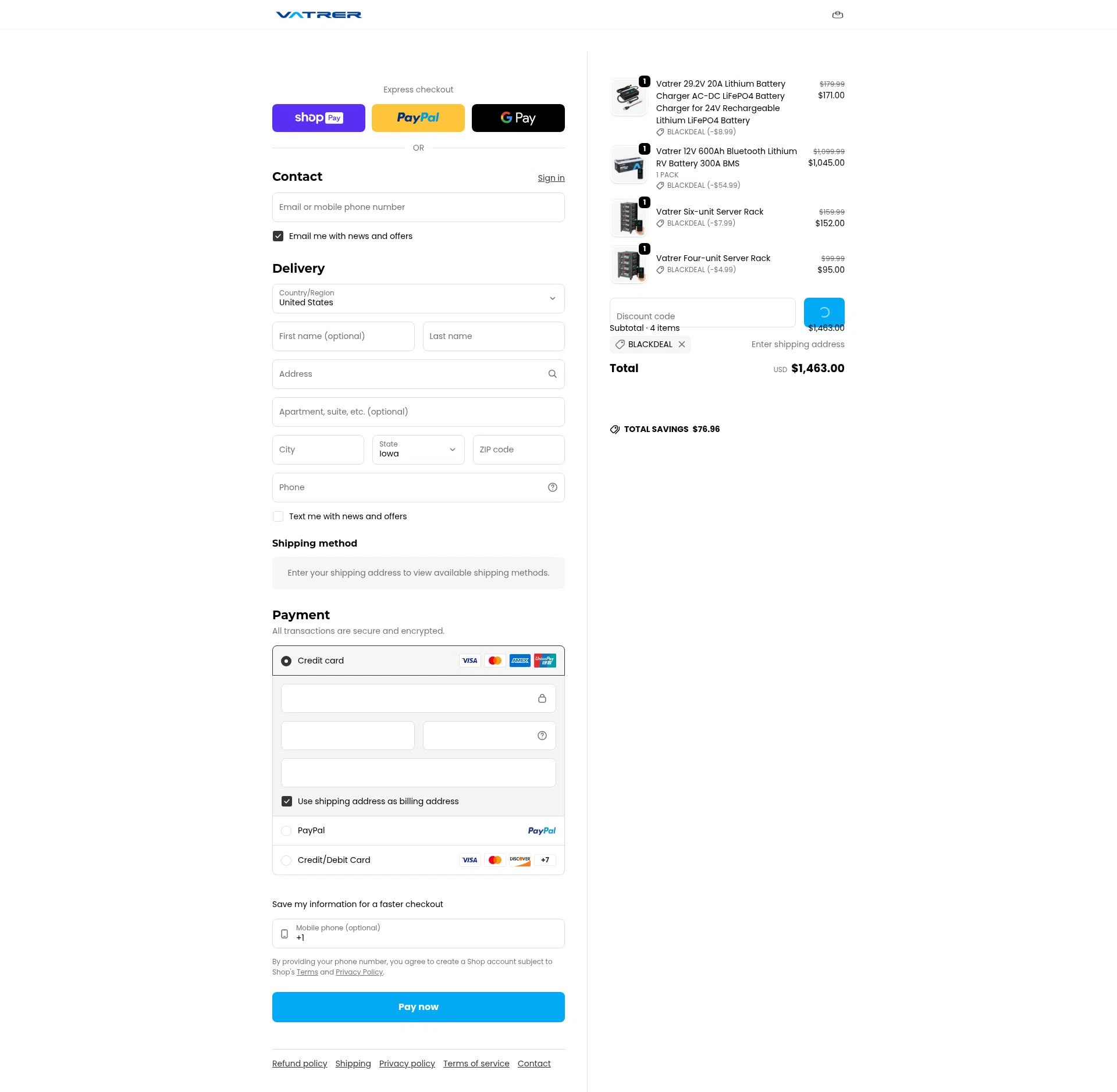 Vatrer checkout page showing Vatrer discount code box | Screenshot taken by SimplyCodes community member on Jan 10, 2026