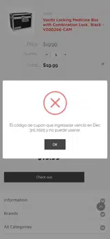 SECURE20 coupon verification screenshot
