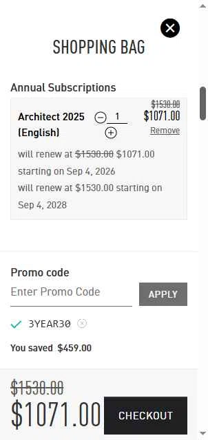 Vectorworks checkout page showing Vectorworks promo code box | Screenshot taken by SimplyCodes community member on Sep 4, 2025