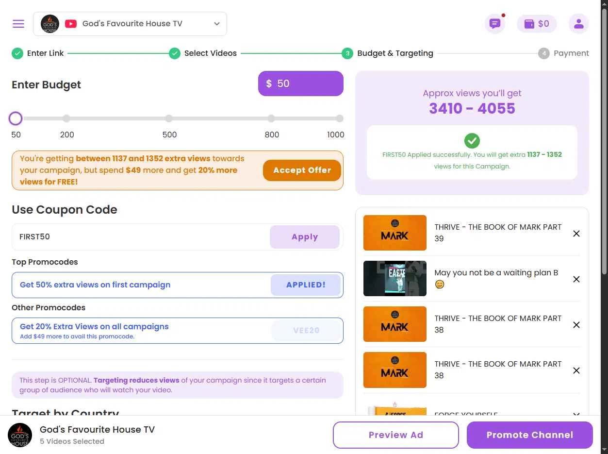 Veefly checkout page showing Veefly promo code box | Screenshot taken by SimplyCodes community member on May 3, 2025