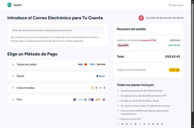 VeePN checkout page showing VeePN promo code box | Screenshot taken by SimplyCodes community member on Sep 1, 2025