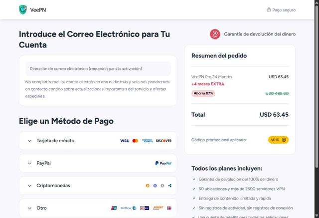 VeePN checkout page showing VeePN promo code box | Screenshot taken by SimplyCodes community member on Sep 1, 2025