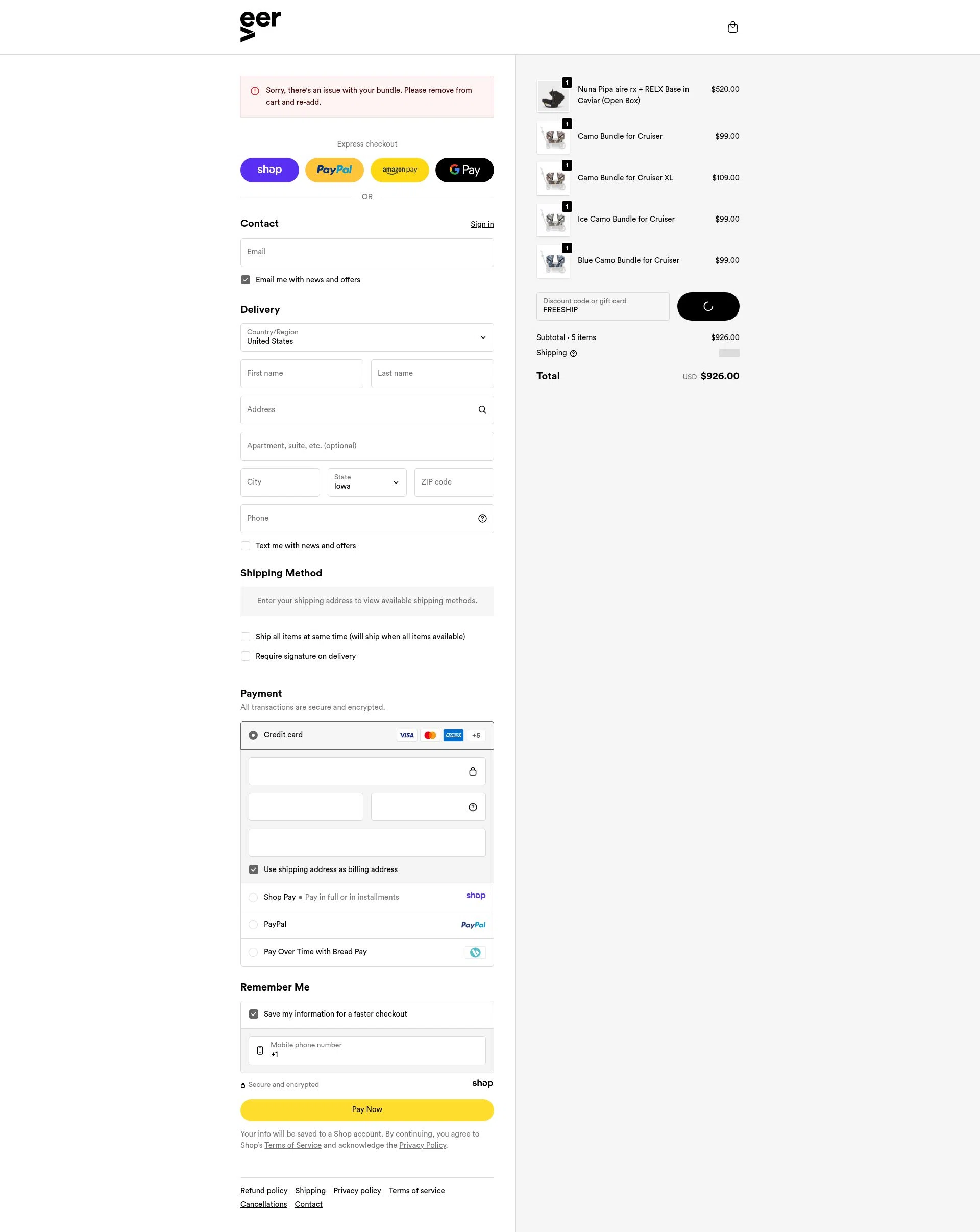 Veer Gear checkout page showing Veer Gear coupon code box | Screenshot taken by SimplyCodes community member on Jan 6, 2026