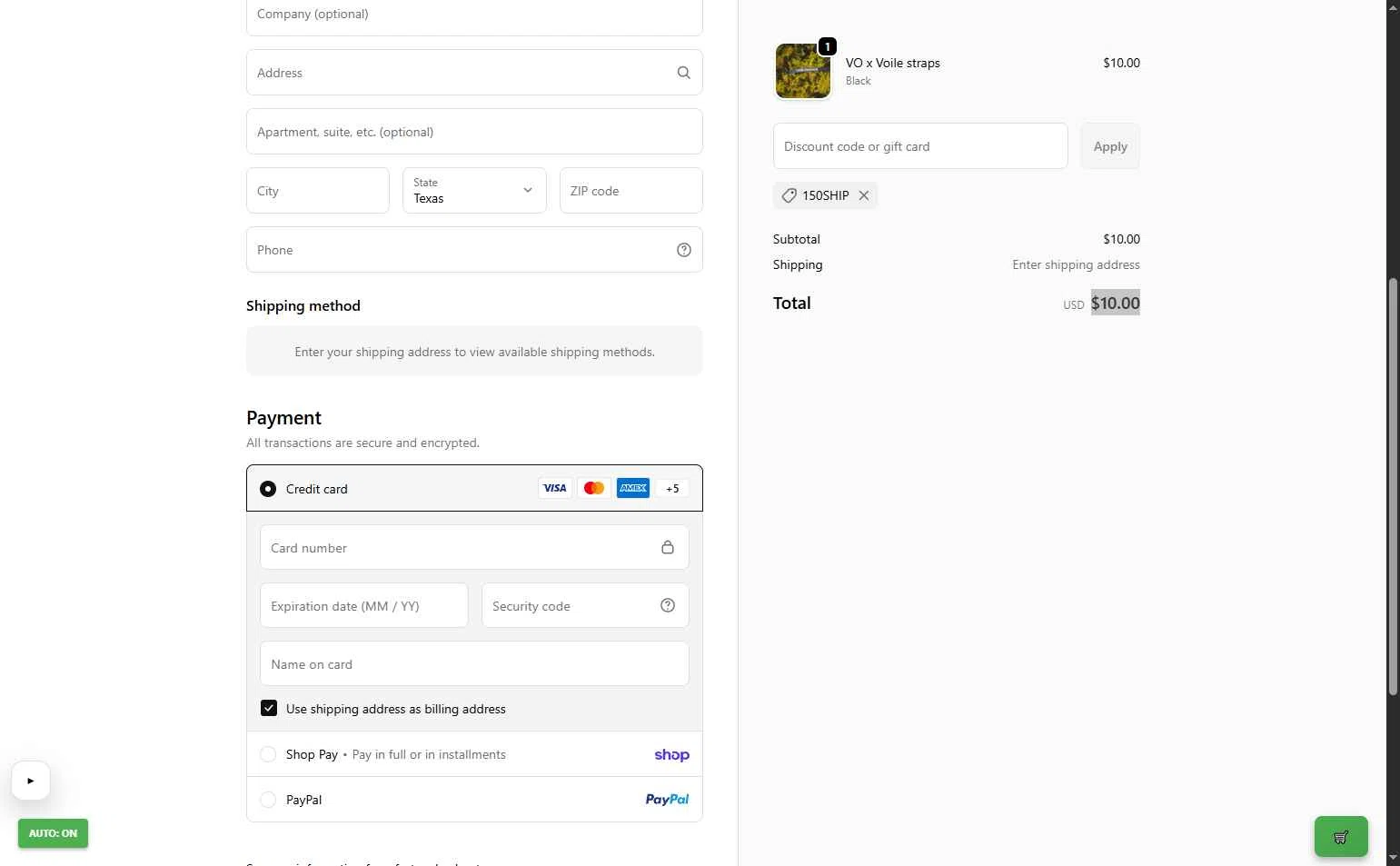 Velo Orange checkout page showing Velo Orange promo code box | Screenshot taken by SimplyCodes community member on Feb 9, 2026