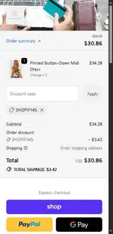 shopify45 coupon verification screenshot