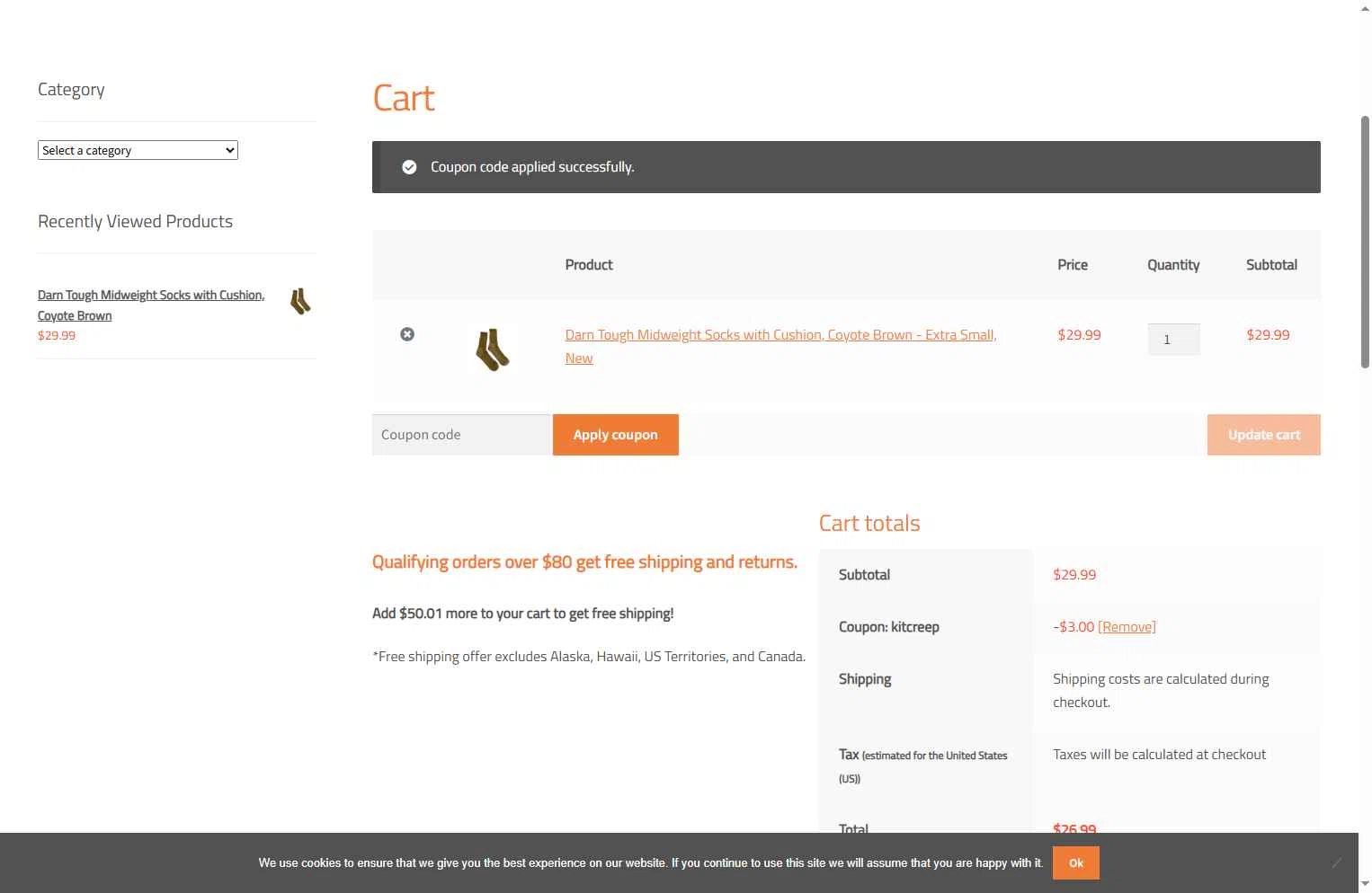 Venture Surplus checkout page showing Venture Surplus coupon code box | Screenshot taken by SimplyCodes community member on Dec 29, 2025