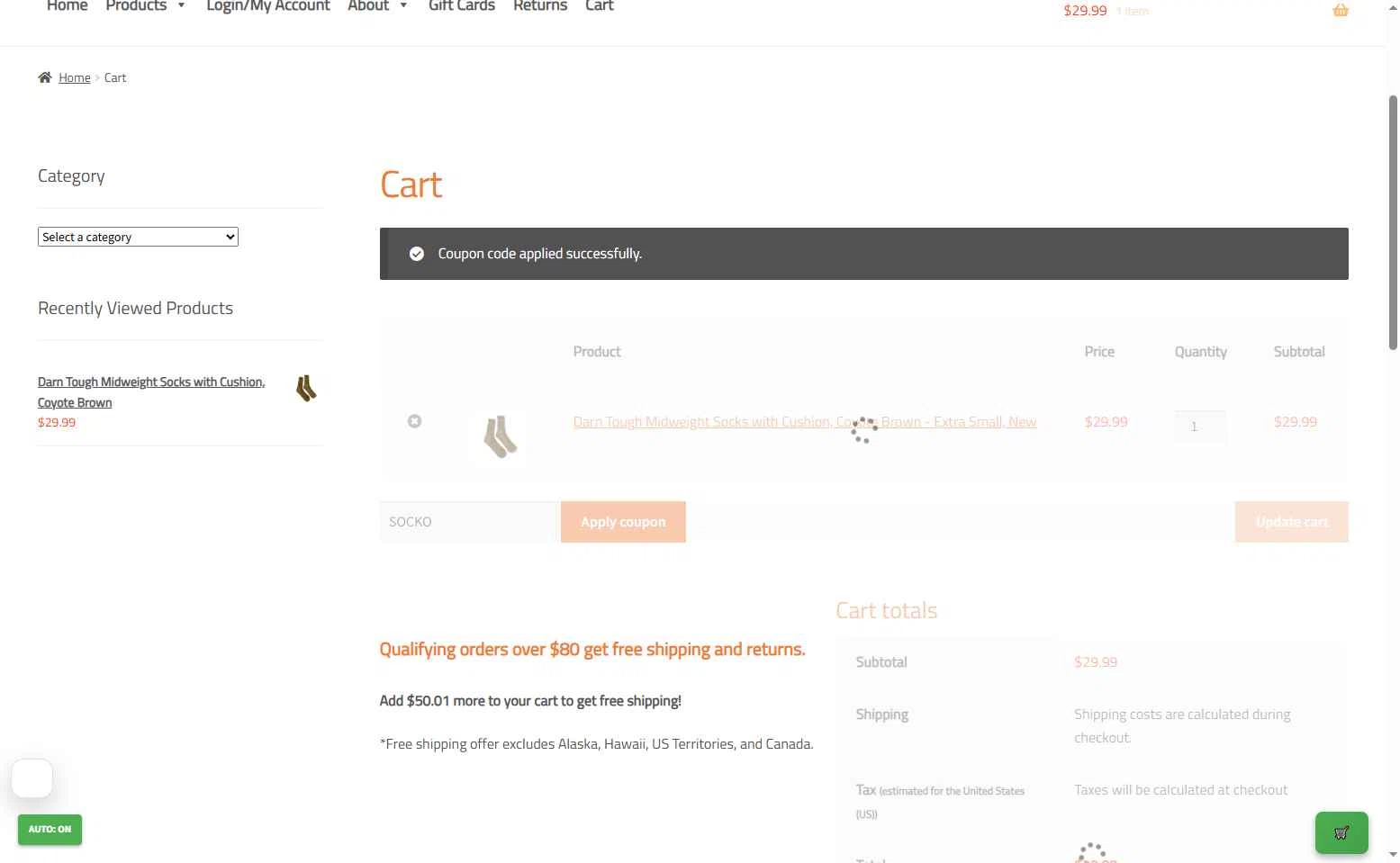 Venture Surplus checkout page showing Venture Surplus coupon code box | Screenshot taken by SimplyCodes community member on Jan 10, 2026