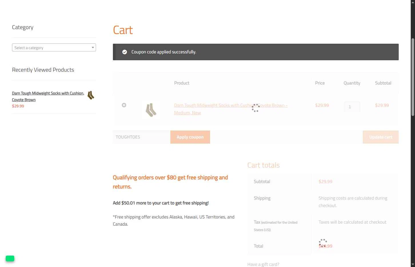 Venture Surplus checkout page showing Venture Surplus coupon code box | Screenshot taken by SimplyCodes community member on Dec 6, 2025