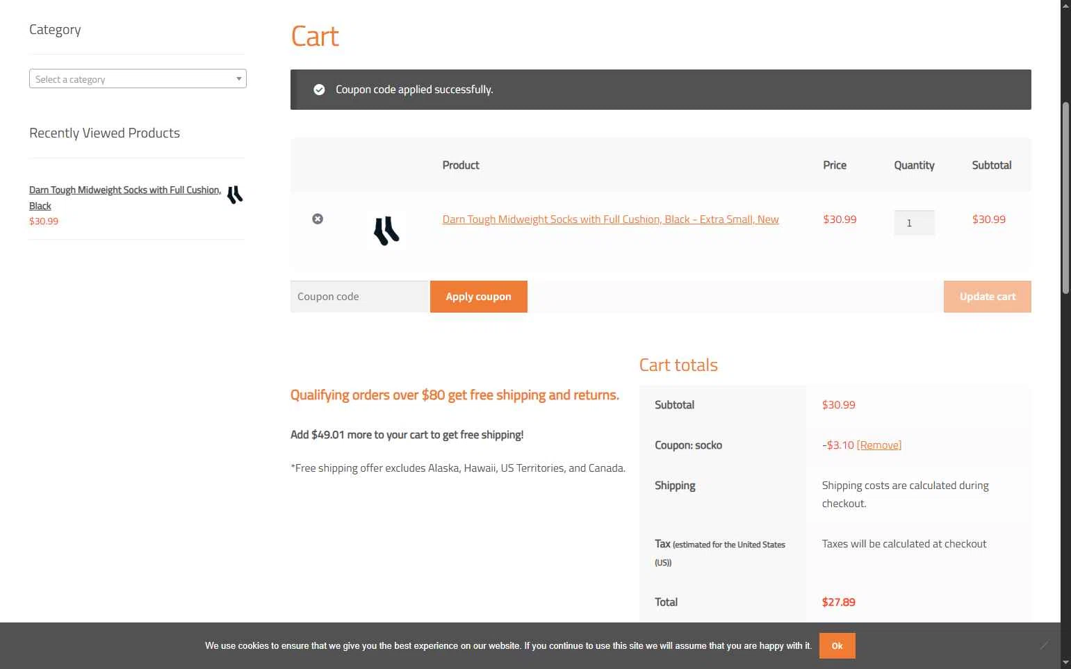 Venture Surplus checkout page showing Venture Surplus coupon code box | Screenshot taken by SimplyCodes community member on Dec 12, 2025