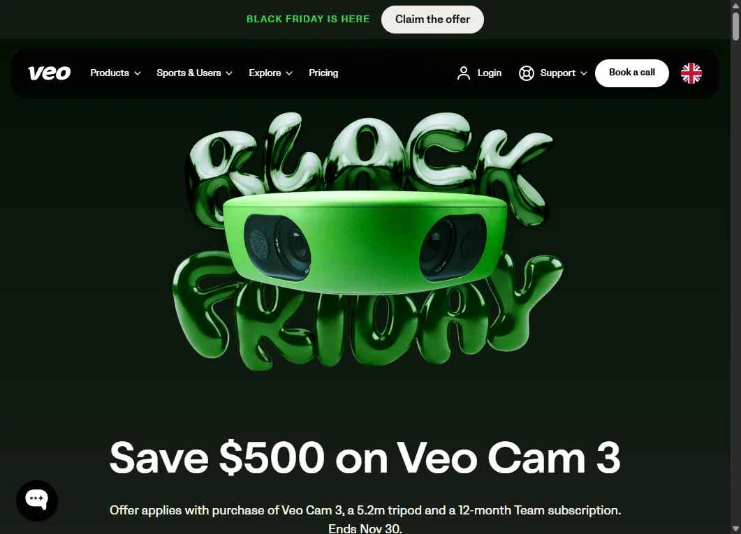 Veo Camera checkout page showing Veo Camera discount code box | Screenshot taken by SimplyCodes community member on Nov 20, 2025