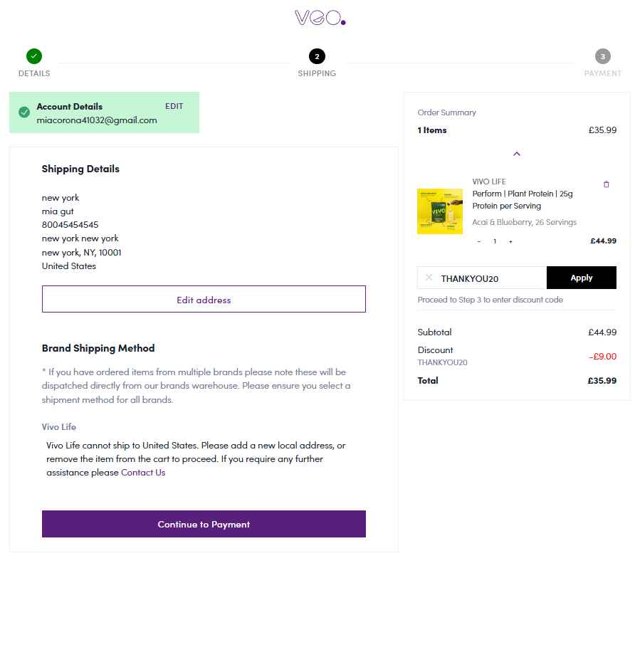 Veo World checkout page showing Veo World promo code box | Screenshot taken by SimplyCodes community member on Sep 8, 2025