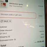 SALE coupon verification screenshot