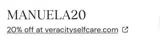 MANUELA20 coupon verification screenshot