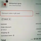 SALE coupon verification screenshot