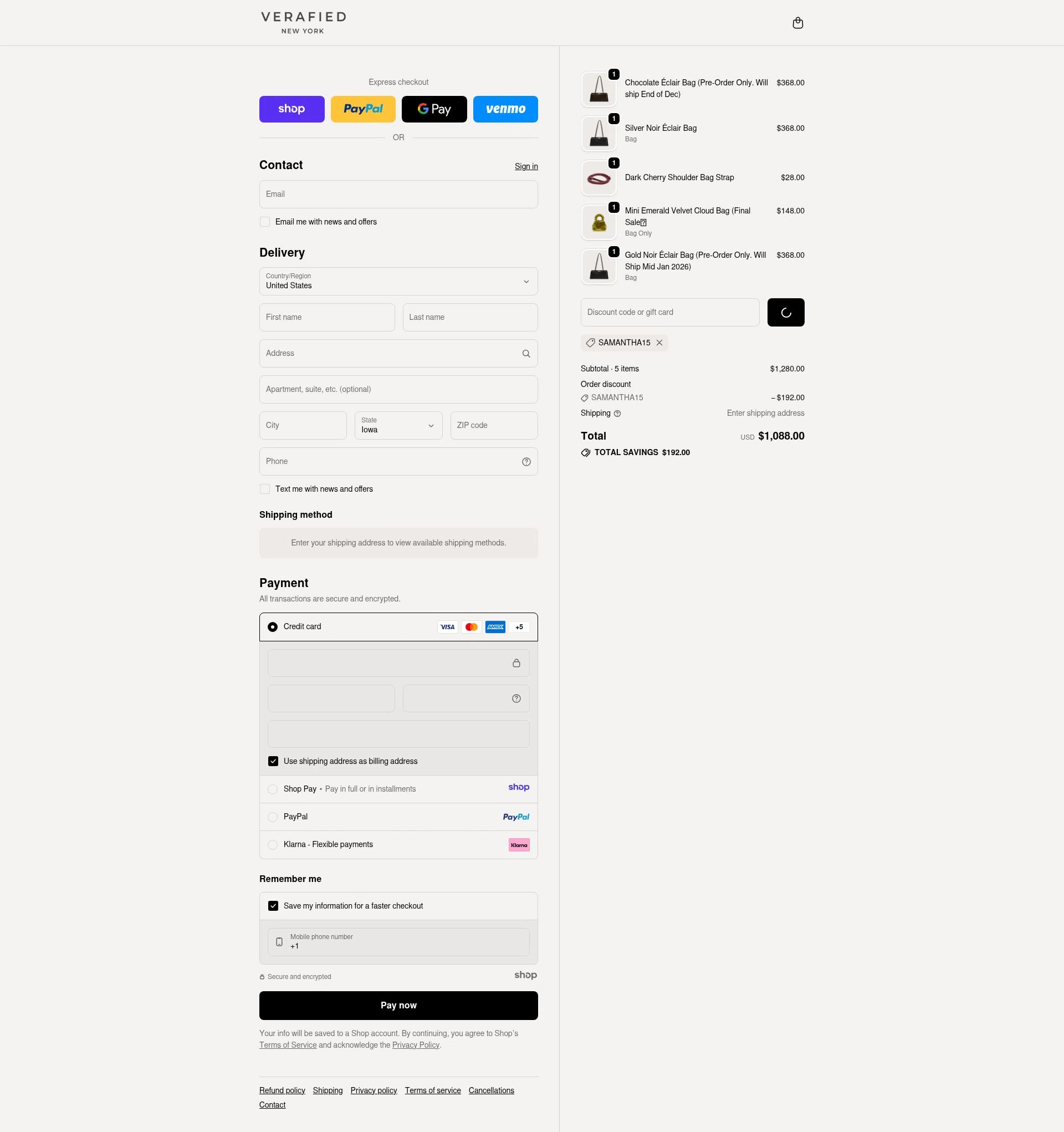 VERAFIED checkout page showing VERAFIED discount code box | Screenshot taken by SimplyCodes community member on Dec 28, 2025