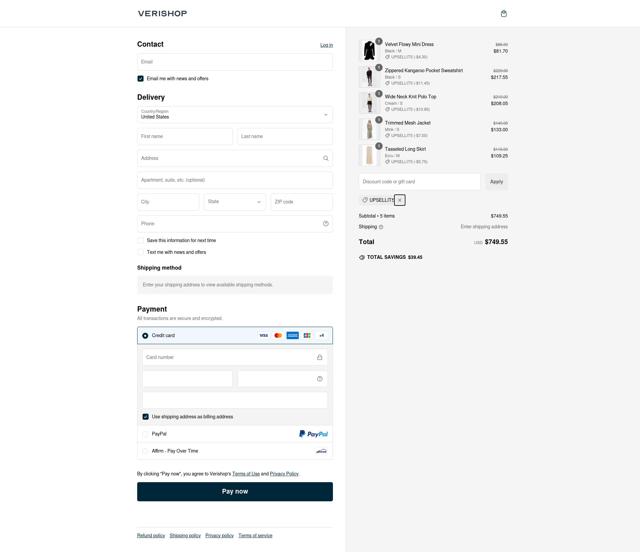 Verishop checkout page showing Verishop promo code box | Screenshot taken by SimplyCodes community member on Jan 22, 2025